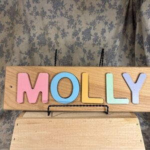 Molly Personalized Pastel Wooden Name Sign